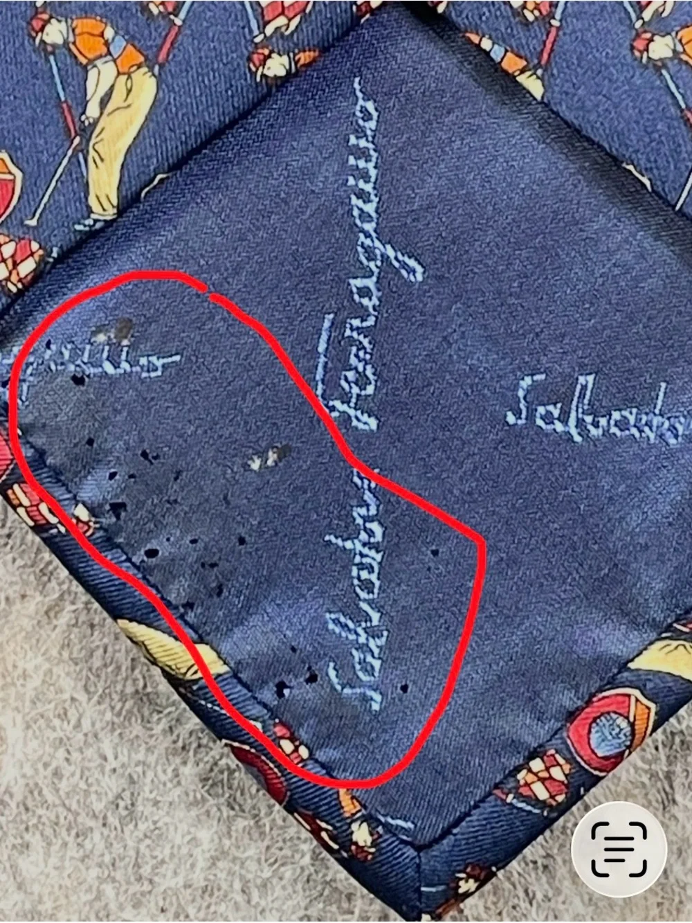 Salvatore Ferragamo Golfer Putting Classic Old Money Luxury 100% Silk Tie